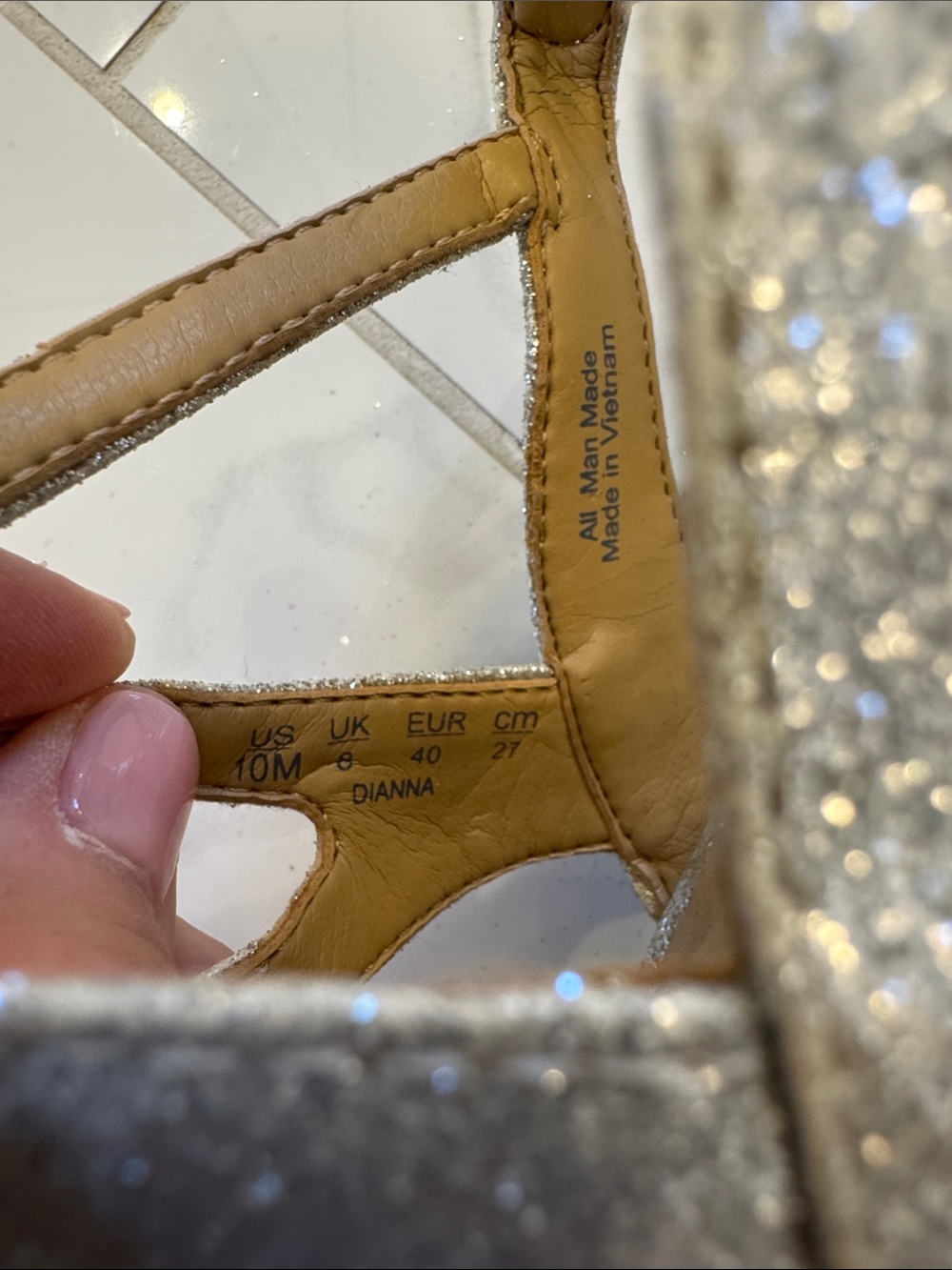 Naturalizer Silver Glitter Multi-Strap Block Heel Sandals - Picture 5 of 5
